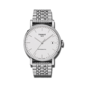 Tissot Everytime Swissmatic Armbanduhr mit weißem Zifferblatt und Edelstahlarmband