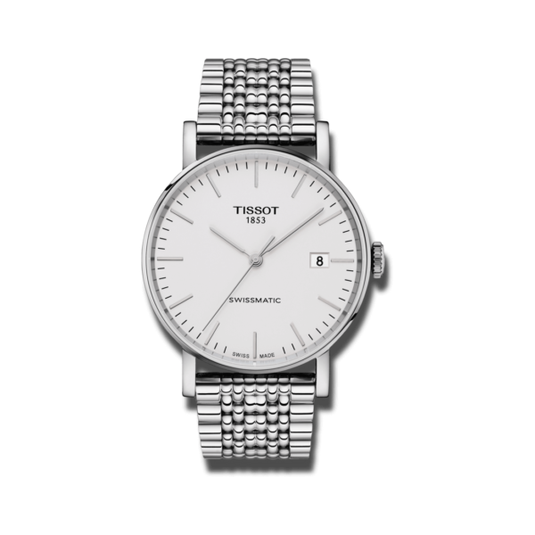 Tissot Everytime Swissmatic Armbanduhr mit weißem Zifferblatt und Edelstahlarmband