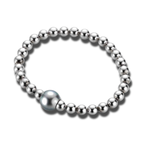 Gellner Flex Armband aus 925 weißes Silber mit Tahiti-Perle