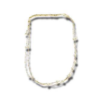 Gellner Delight Halskette aus 750 Roségold mit 16 Akoya-Perlen. 
