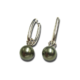 Gellner Wired XL Creolen aus 925 Sterlingsilber mit 2 Tahiti-Perlen.