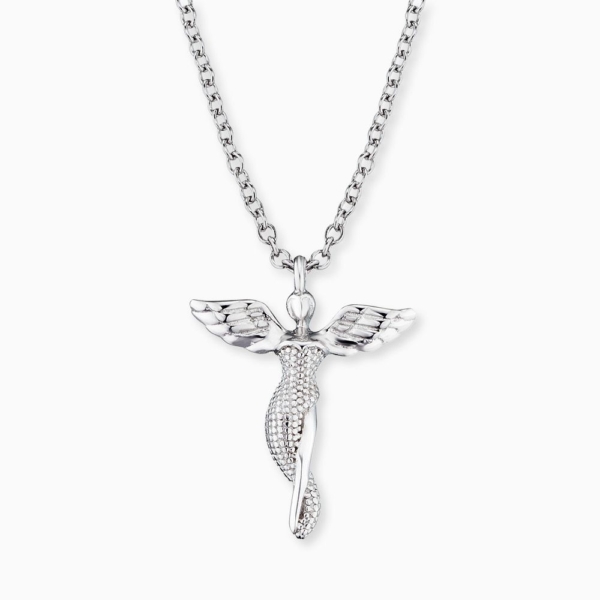 Engelsrufer Collana Donna Con Ciondolo Albero Della Vita, Argento 925 Rodiato, Trecce Oro E Rosa, 45+5 Cm